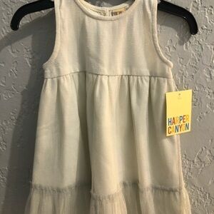 Harper Canyon Silver Sparkle Tulle Dress 12M and Garanimals Cotton Tights 6-18M